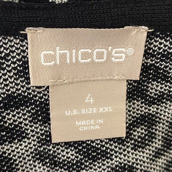 Chico's Animal Print Cardigan Sweater Size 4 - Picture 6 of 7